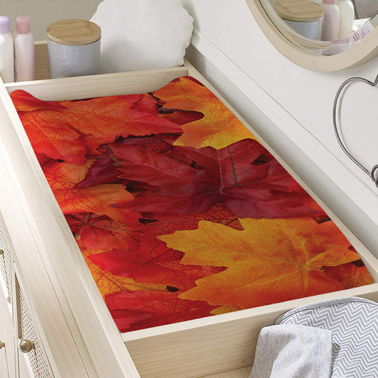 Autumn Maple Leaf Print Changing Pad Cover