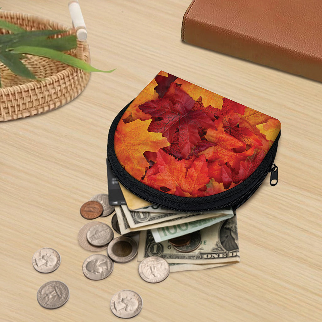 Autumn Maple Leaf Print Coin Purse