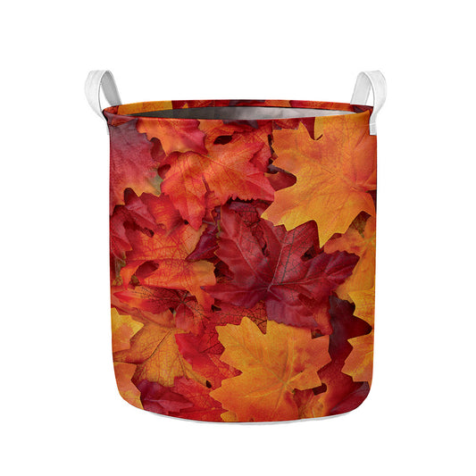 Autumn Maple Leaf Print Collapsible Laundry Basket