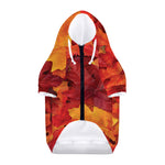 Autumn Maple Leaf Print Dog Zip Up Hoodie