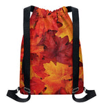 Autumn Maple Leaf Print Drawstring Backpack