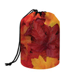 Autumn Maple Leaf Print Drawstring Makeup Bag