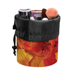 Autumn Maple Leaf Print Drawstring Makeup Bag
