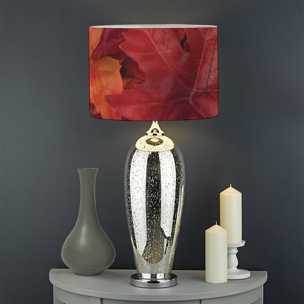 Autumn Maple Leaf Print Drum Lamp Shade