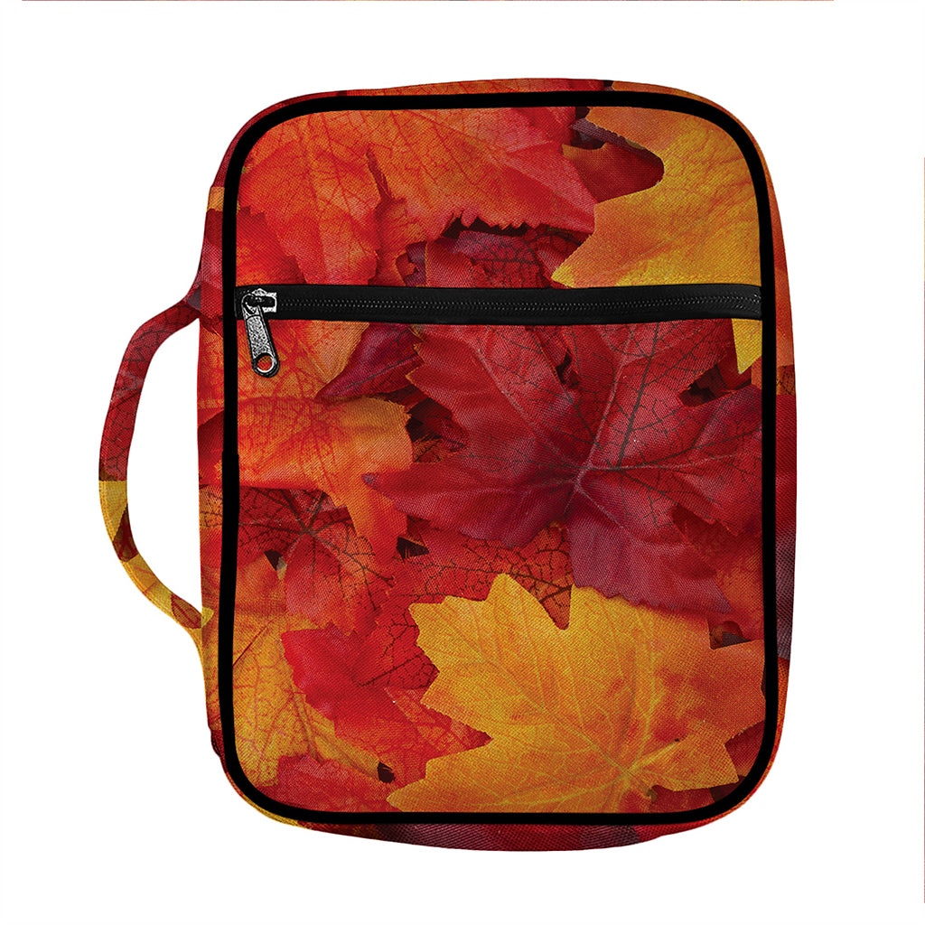 Autumn Maple Leaf Print Front Pocket Bible Bag