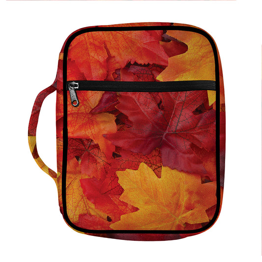 Autumn Maple Leaf Print Front Pocket Bible Bag