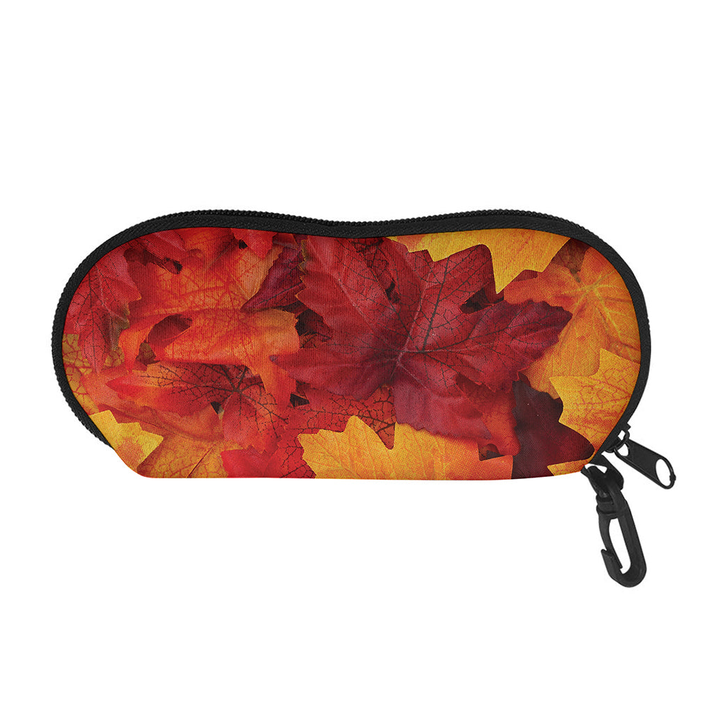 Autumn Maple Leaf Print Glasses Case