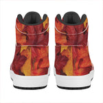 Autumn Maple Leaf Print High Top Leather Sneakers