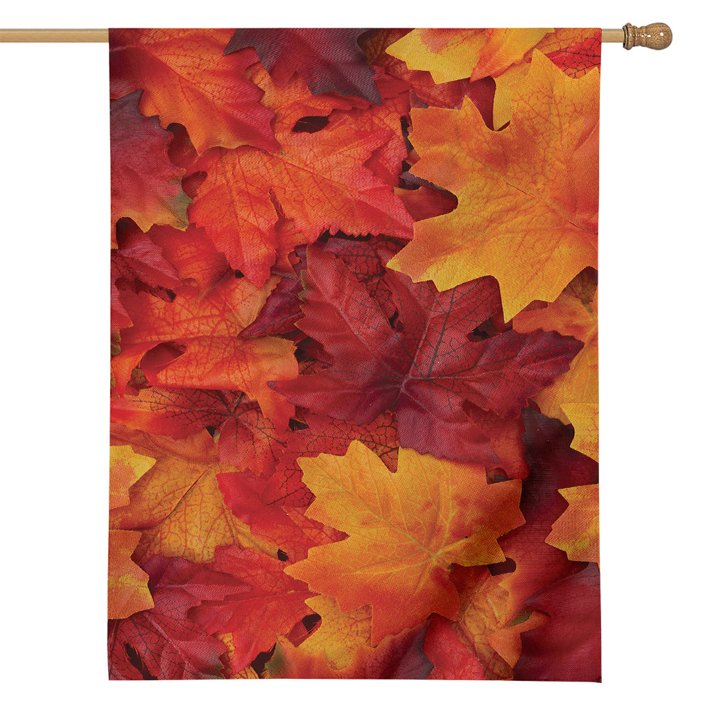 Autumn Maple Leaf Print House Flag