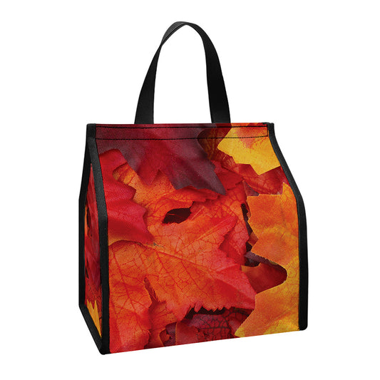Autumn Maple Leaf Print Insulated Lunch Tote