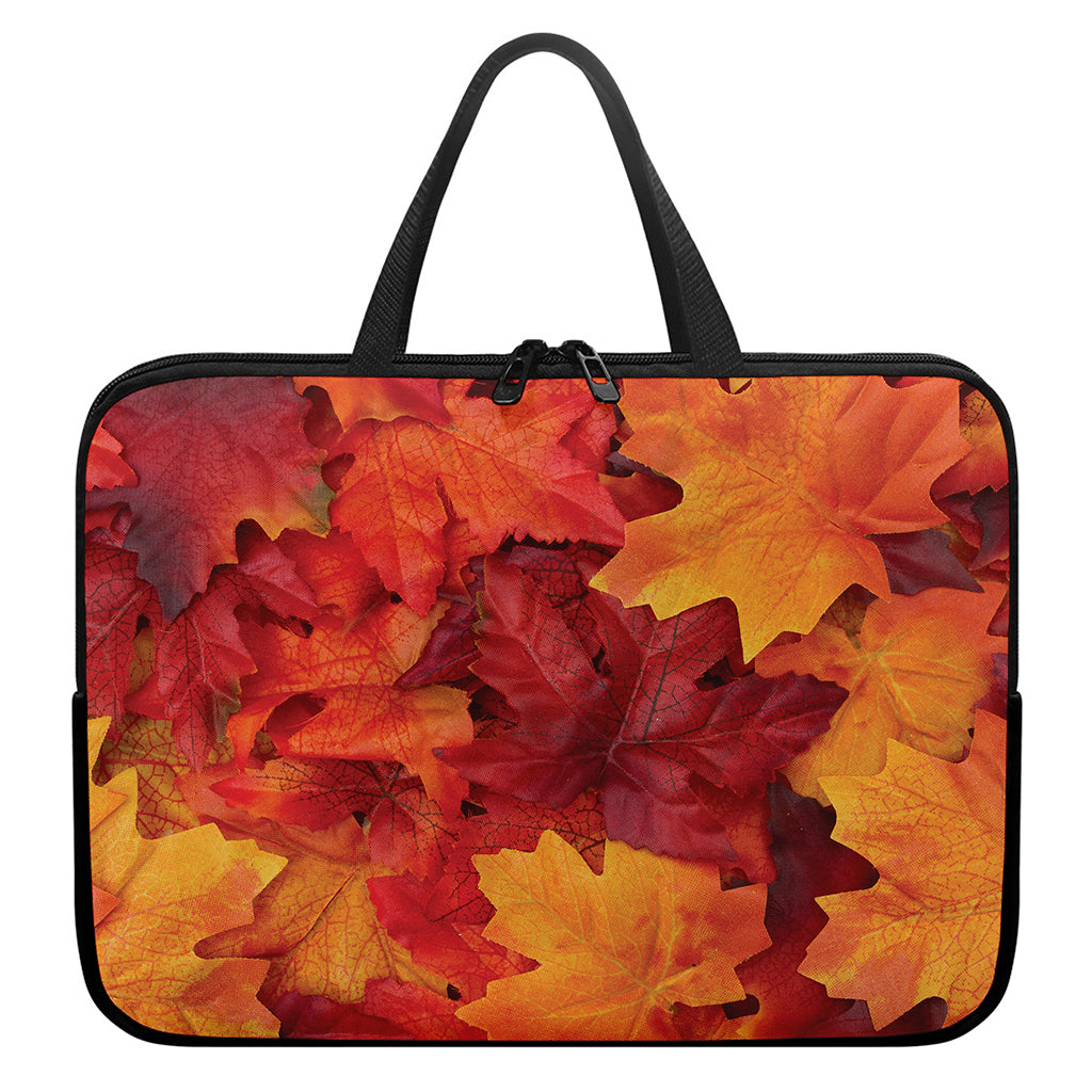 Autumn Maple Leaf Print Laptop Sleeve With Handle
