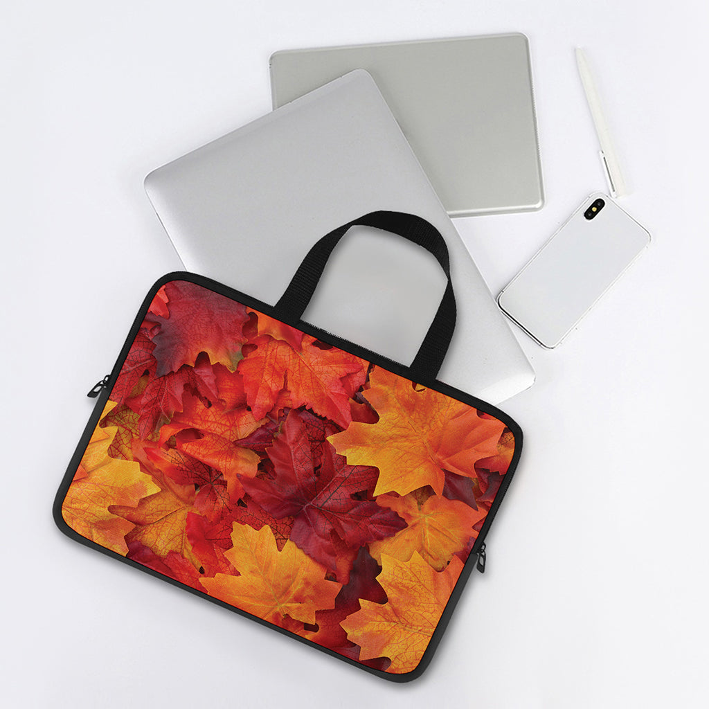 Autumn Maple Leaf Print Laptop Sleeve With Handle