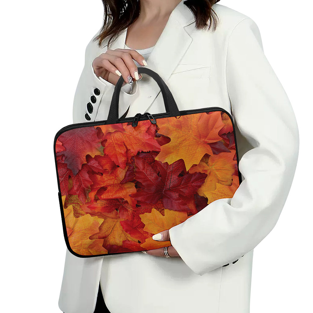 Autumn Maple Leaf Print Laptop Sleeve With Handle