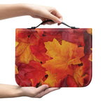 Autumn Maple Leaf Print Leather Bible Cover