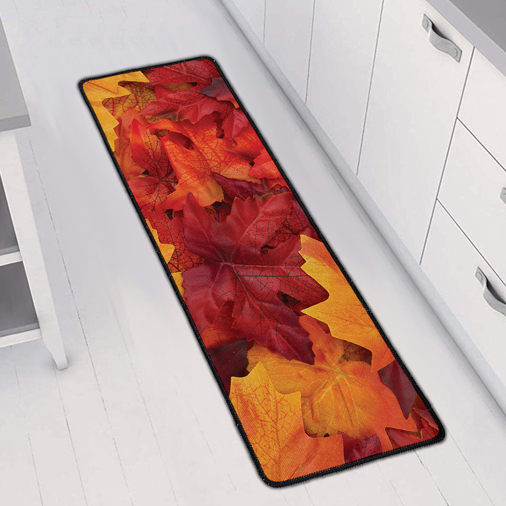 Autumn Maple Leaf Print Long Kitchen Mat