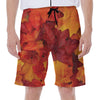 Autumn Maple Leaf Print Men's Beach Shorts