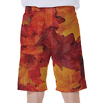 Autumn Maple Leaf Print Men's Beach Shorts