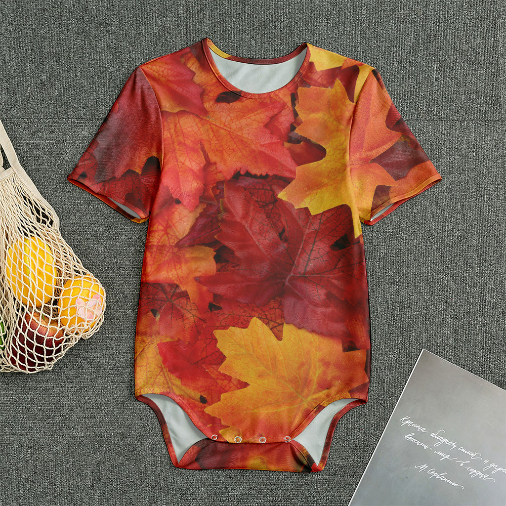 Autumn Maple Leaf Print Men's Bodysuit