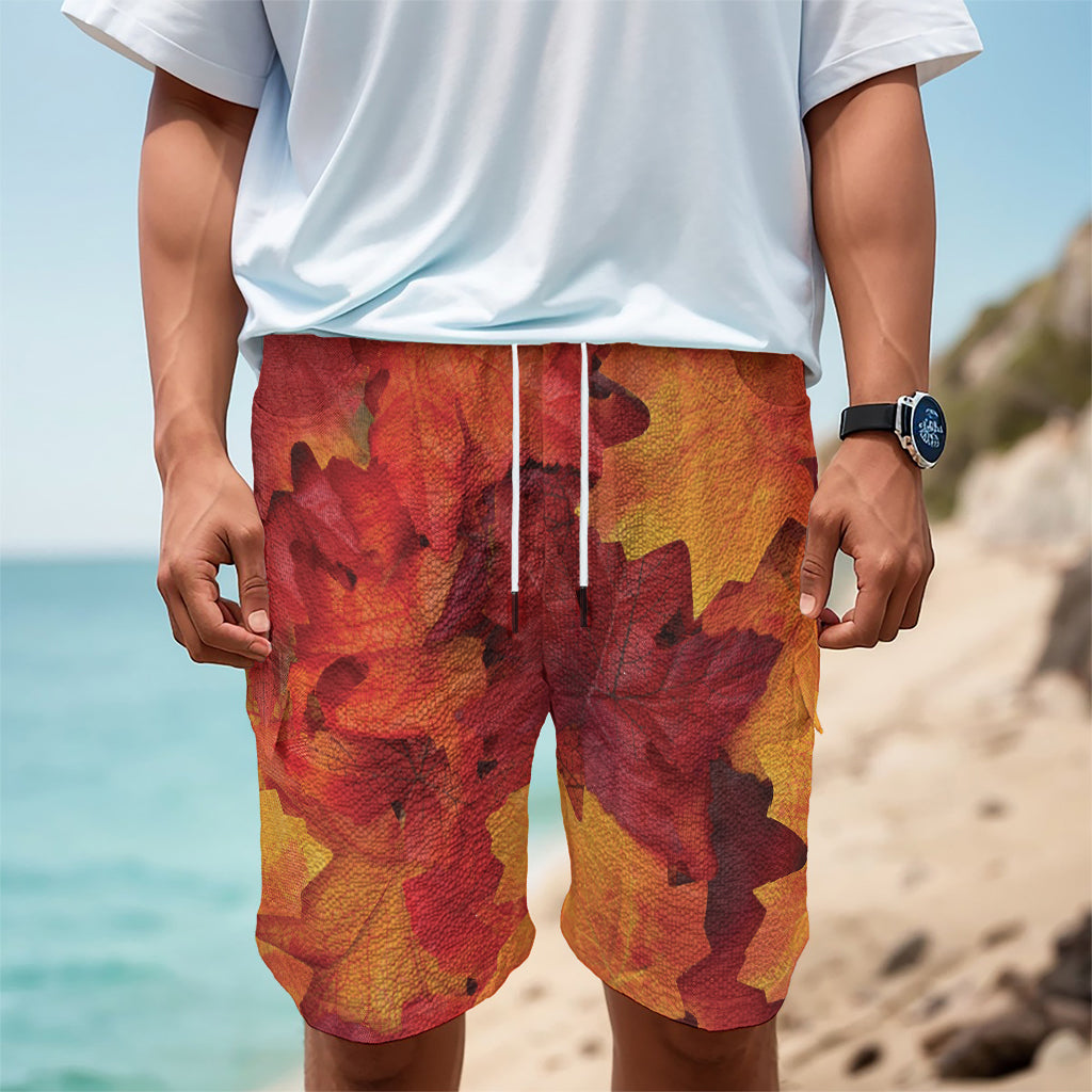 Autumn Maple Leaf Print Men's Cargo Shorts