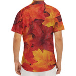 Autumn Maple Leaf Print Men's Deep V-Neck Shirt