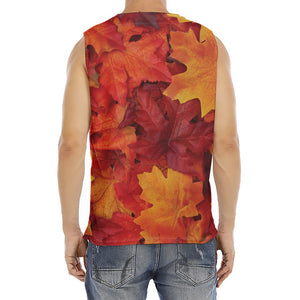 Autumn Maple Leaf Print Men's Fitness Tank Top