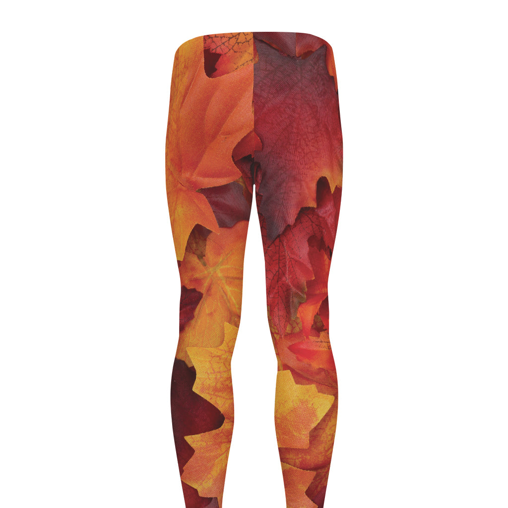 Autumn Maple Leaf Print Men's leggings