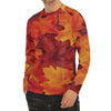 Autumn Maple Leaf Print Men's Long Sleeve Rash Guard