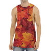 Autumn Maple Leaf Print Men's Muscle Tank Top