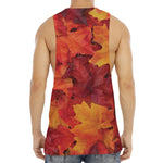 Autumn Maple Leaf Print Men's Muscle Tank Top