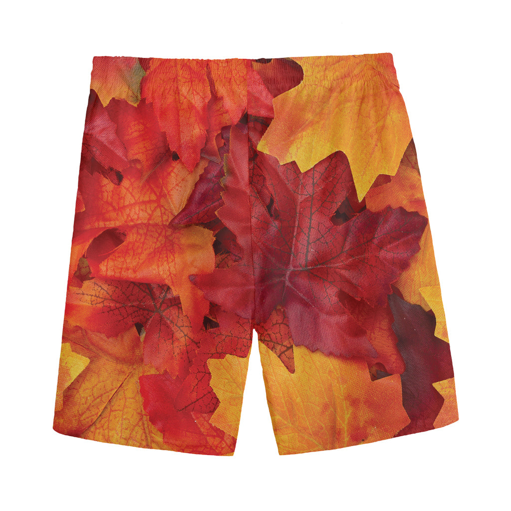 Autumn Maple Leaf Print Men's Sports Shorts