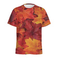 Autumn Maple Leaf Print Men's Athletic T-Shirt