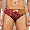 Autumn Maple Leaf Print Men's Swim Briefs