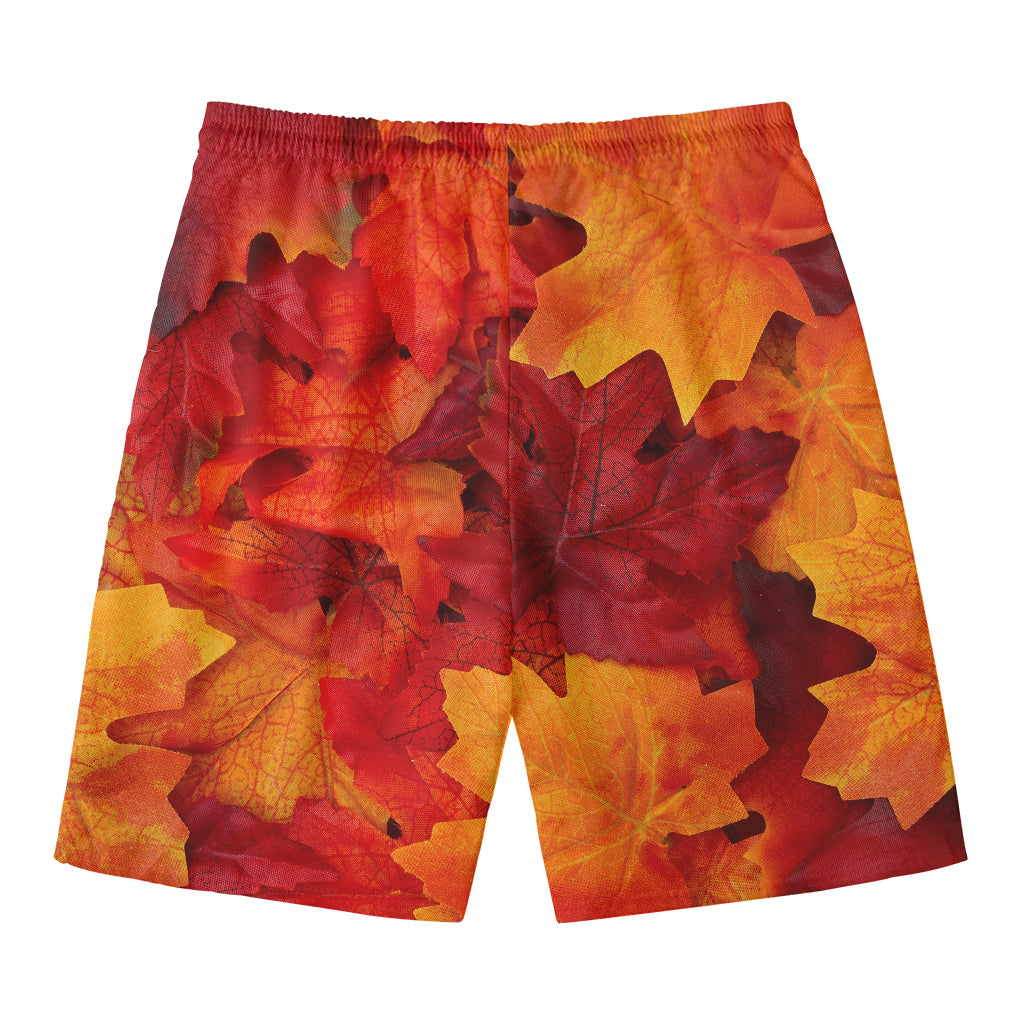 Autumn Maple Leaf Print Men's Swim Trunks