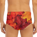 Autumn Maple Leaf Print Men's Triangle Swim Briefs