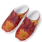 Autumn Maple Leaf Print Mesh Casual Shoes