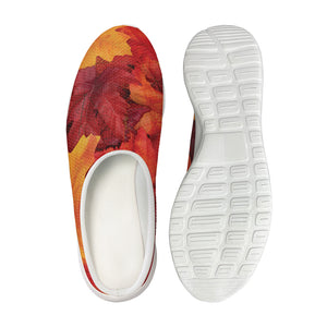 Autumn Maple Leaf Print Mesh Casual Shoes