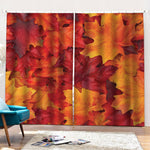 Autumn Maple Leaf Print Pencil Pleat Curtains