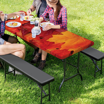 Autumn Maple Leaf Print Picnic Table Cover