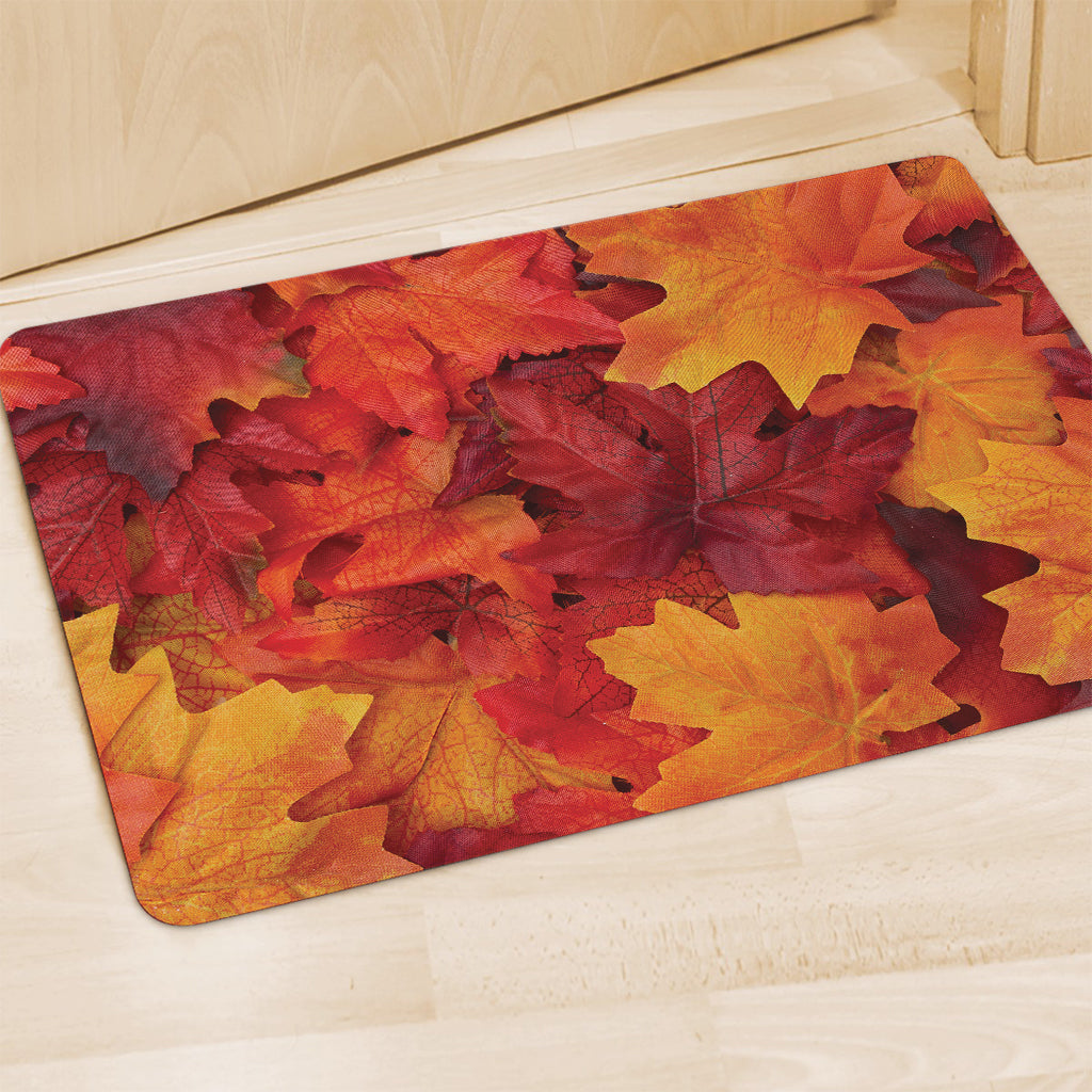 Autumn Maple Leaf Print Polyester Doormat