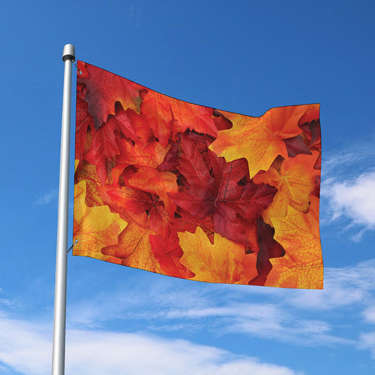 Autumn Maple Leaf Print Polyester Flag