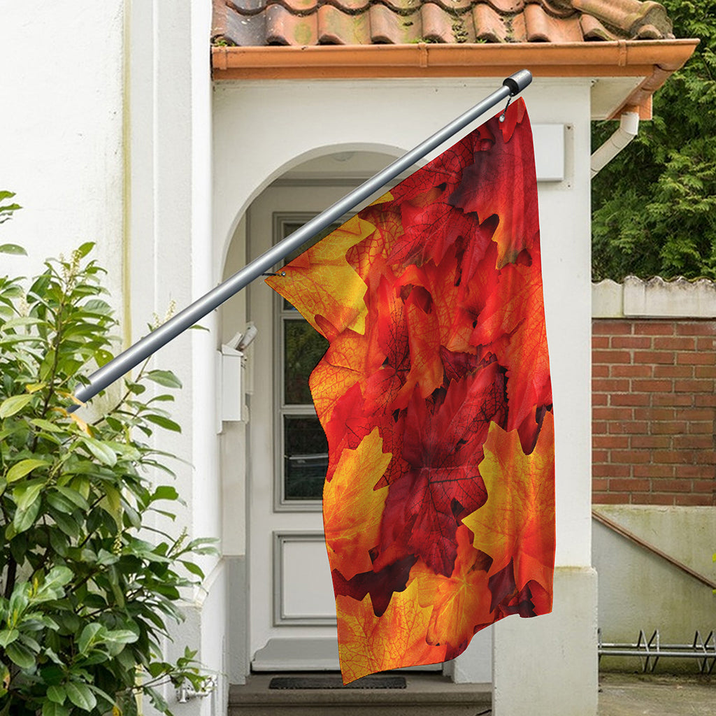 Autumn Maple Leaf Print Polyester Flag
