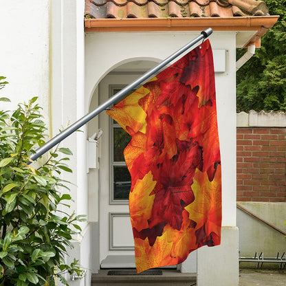 Autumn Maple Leaf Print Polyester Flag