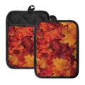 Autumn Maple Leaf Print Pot Holders With Pocket