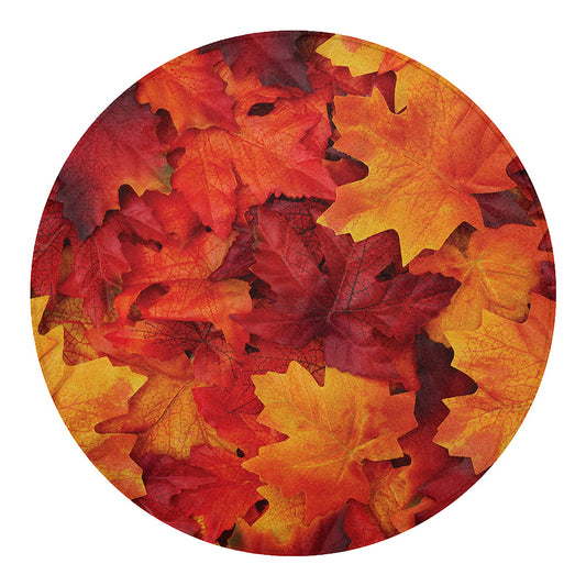 Autumn Maple Leaf Print Round Blanket