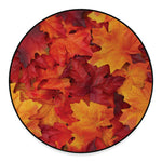 Autumn Maple Leaf Print Round Floor Mat