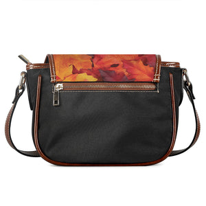 Autumn Maple Leaf Print Saddle Bag