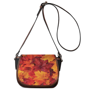 Autumn Maple Leaf Print Saddle Bag