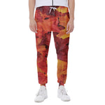 Autumn Maple Leaf Print Scuba Joggers