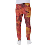 Autumn Maple Leaf Print Scuba Joggers
