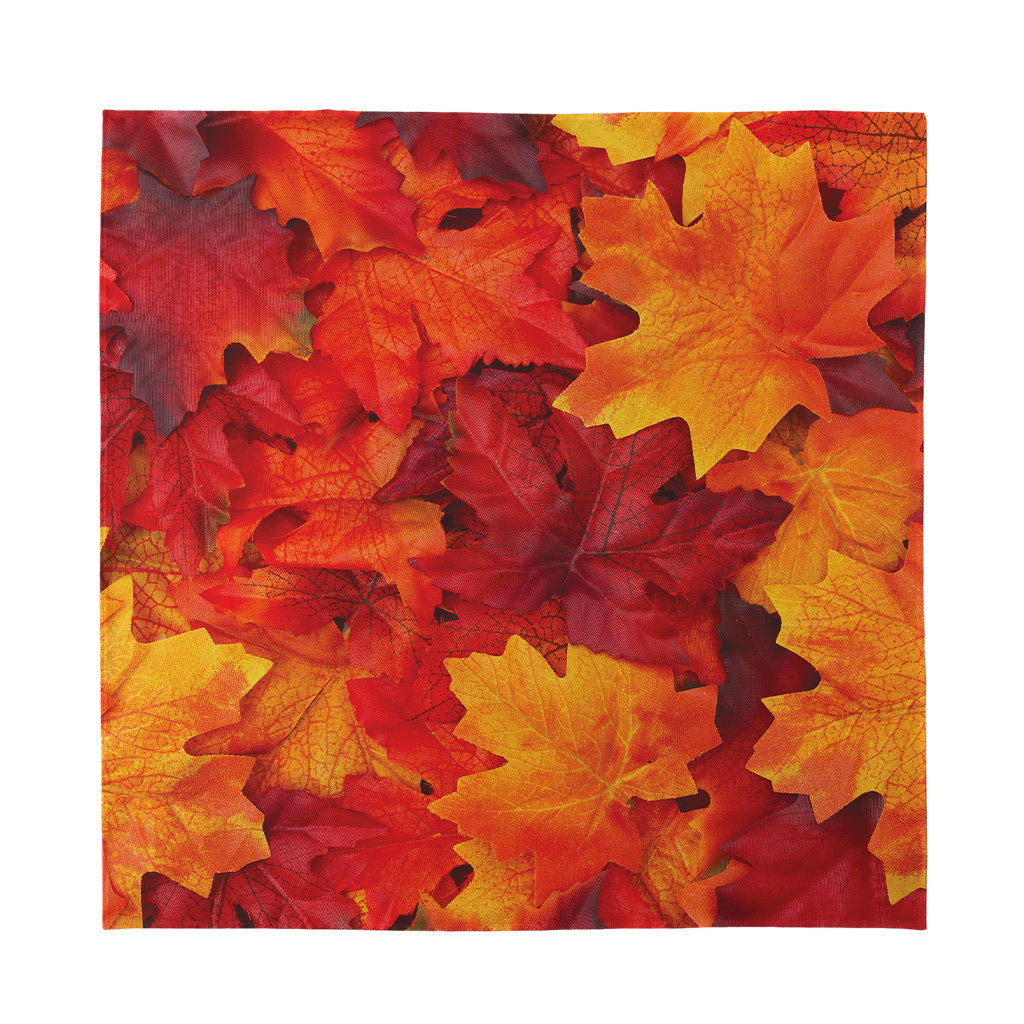 Autumn Maple Leaf Print Silk Bandana